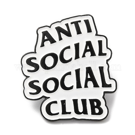 Spilla smaltata del club sociale antisociale con parola JEWB-H010-04EB-04-1