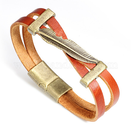 Leather Multi-strand Bracelets BJEW-L616-14C-1
