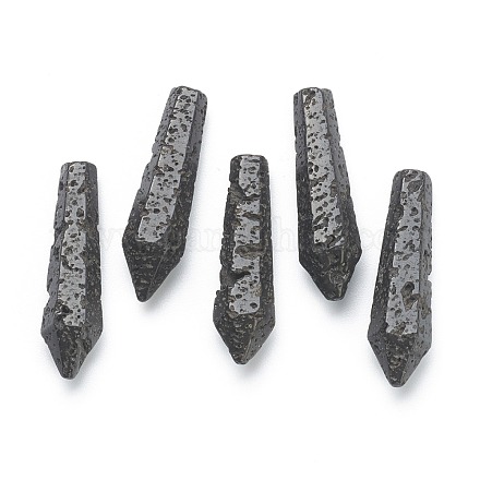 Perline appuntite di roccia lavica naturale G-E490-C35-1