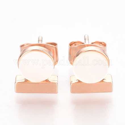 Brass Stud Earrings EJEW-S199-11RG-1