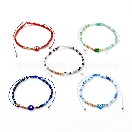 Verstellbare Nylonschnur geflochtenen Perlen Armbänder BJEW-JB05792-1