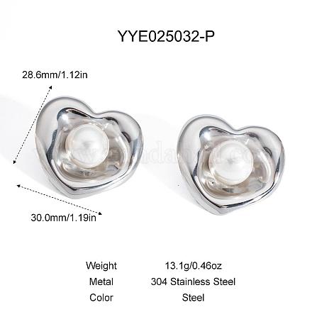 Серьги-гвоздики из нержавеющей стали в форме сердца DM4461-3-1