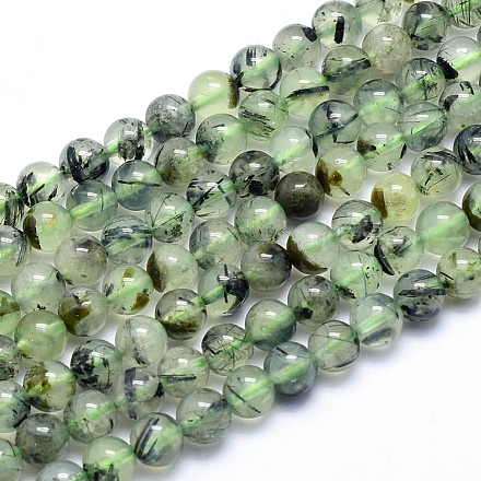 Chapelets de perles en préhnite naturelle G-K224-03-6mm-1