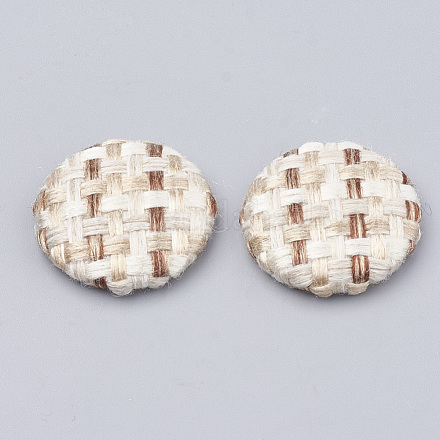 Cloth Fabric Covered Cabochons WOVE-N006-04H-1