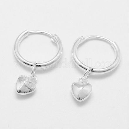 990 Sterling Silver Hoop Earrings EJEW-N0040-22S-1