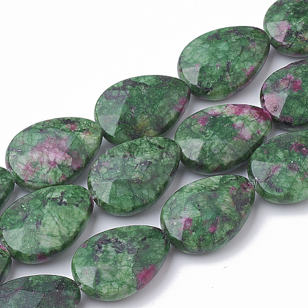 Chapelets de perles de rubis en zoïsite naturelle X-G-S292-20-1