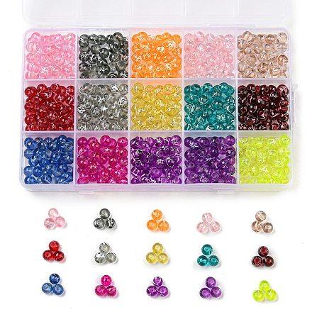 600 pièces 15 couleurs banc de tirage perles de verre transparentes GLAD-SZ0001-03-1