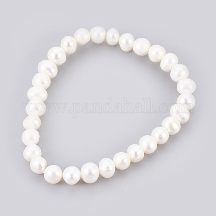 Grado un braccialetto tratto perla X-BJEW-JB03911-1