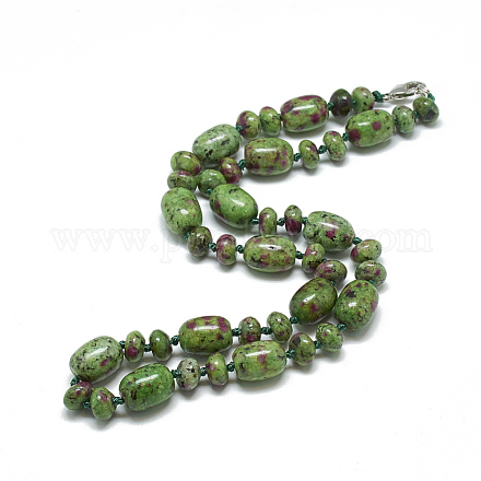 Rubino naturale in collane di perline zoisite NJEW-S390-21-1