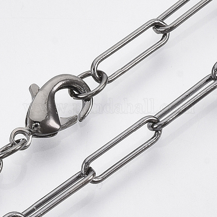 Realizzazione di collana con catena a graffetta ovale rotonda in ottone MAK-S072-04A-B-1