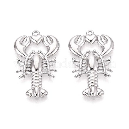 Лобстер из нержавеющей стали 304 с подвесками в виде сердца STAS-T067-26P-1