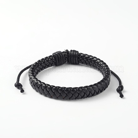 Bracelets réglables en cordon tressé vachette unisexe BJEW-L544-07A-1