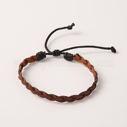 Adjustable Trendy Unisex Casual Style Braided Leather Cord Bracelets X-BJEW-J112-08-1