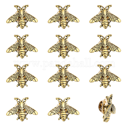 Chgcraft 12 pièces épingles à revers en alliage d'abeilles pour sac à dos vêtements décorations fête anniversaire accessoires cadeaux JEWB-CA0001-36AS-1