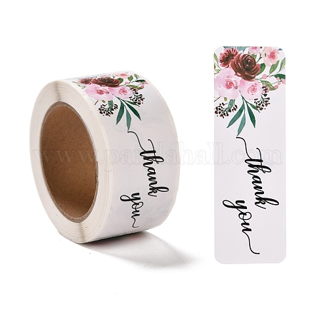 Flower Pattern Paper Gift Tag Stickers DIY-C011-02A-1