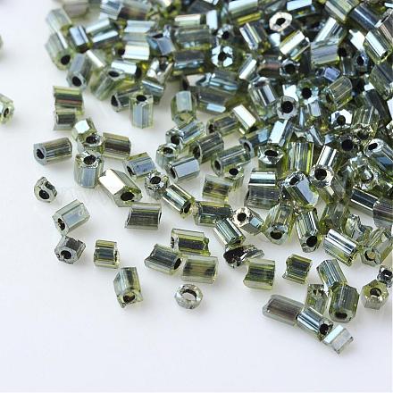 Perles de rocaille en verre deux coupes transparentes SEED-Q022-2224-1