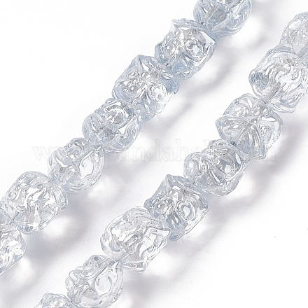 Perles de verre galvanoplastiques plaquées lustre nacré GLAA-P028-PL02-1