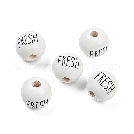 Спрей окрашены деревянные европейские бусины WOOD-F017-09C-1