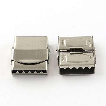Smooth Surface 201 Stainless Steel Watch Band Clasps STAS-R063-83-1