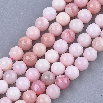 Rosa naturale perline opale fili G-S333-8mm-017-1