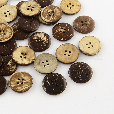4-Hole Flat Round Coconut Buttons X-BUTT-R035-010-1