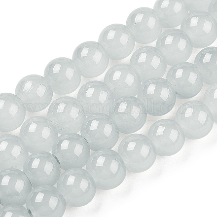 Backen gemalt Nachahmung Jade Glas runden Perle Stränge X-DGLA-Q021-6mm-43-1
