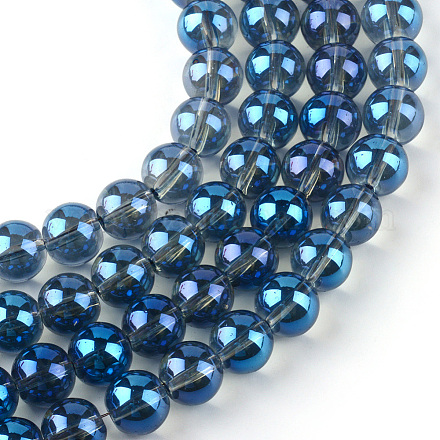 Chapelets de perles en verre électroplaqué X-EGLA-Q062-6mm-A14-1