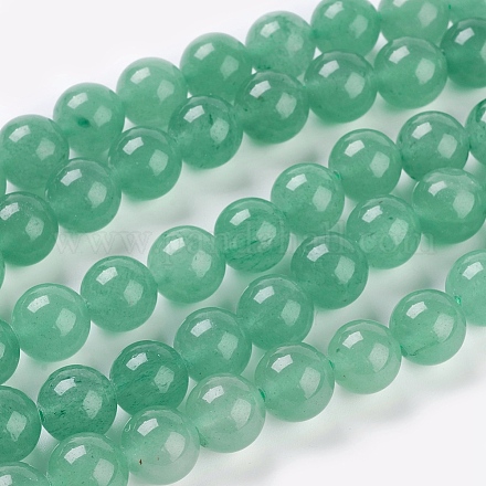 Chapelets de perles en aventurine vert naturel G-G099-10mm-17-1