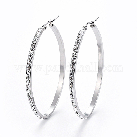 304 Stainless Steel Hoop Earrings EJEW-L232-037F-01P-1