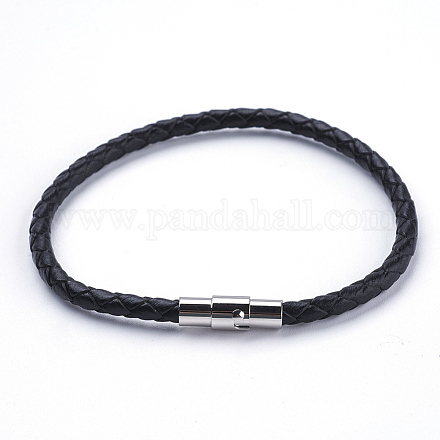 Braided Leather Cord Bracelets BJEW-F291-37A-1