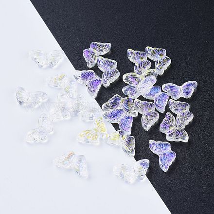 Electroplate Transparent Glass Beads EGLA-L027-E-A01-1