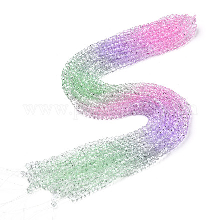 Chapelets de perles en verre transparente   GLAA-E036-07V-1