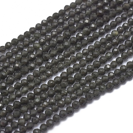 Natürlichen Obsidian Perlen Stränge G-G792-36A-1