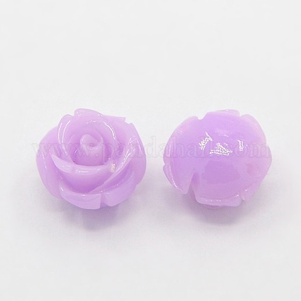 Synthetic Coral 3D Flower Rose Beads CORA-A006-12mm-030-1