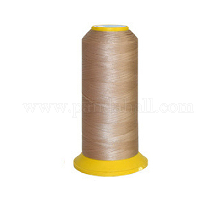 150d / 2マシン刺繍糸  ナイロン縫糸  伸縮性のある糸  淡い茶色  12x6.4cm  約2200m /ロール EW-E002-04-1