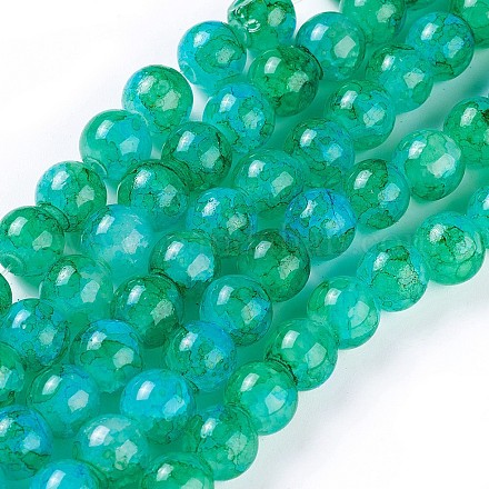 Chapelets de perles en verre peint par pulvérisation GLAA-A038-C-46-1