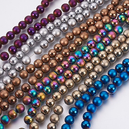 Chapelets de perles en hématite synthétique sans magnétiques G-F585-B-8mm-1