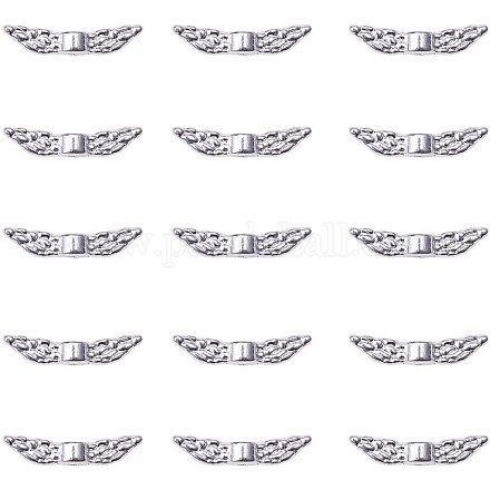 NBEADS 200 Pcs Alloy Angel Wing Spacer Beads TIBEB-NB0001-08-NR-1