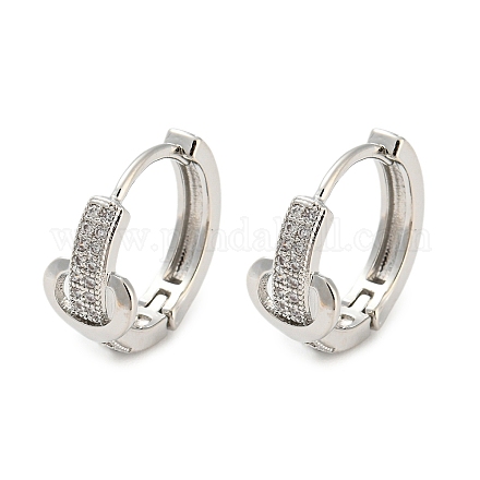 Rack Plating Brass with Cubic Zirconia Hoop Earrings for Women EJEW-G363-06P-1
