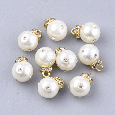 Colgantes de perlas de imitación de plástico abs de alto brillo X-RB-T011-02C-G-1
