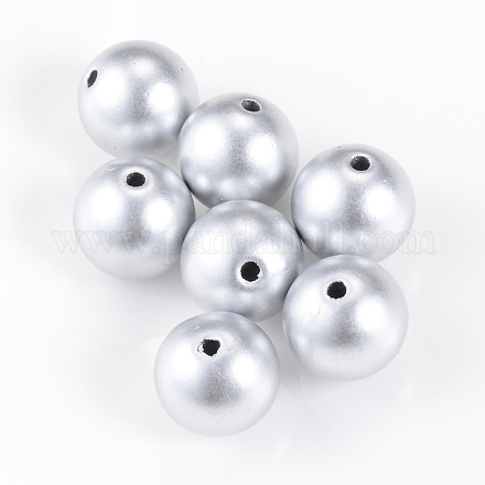 Perles acryliques peintes en aérosol de style mat X-ACRP-S669-12mm-01-1