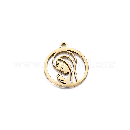 Long-Lasting Ion Plating(IP) 304 Stainless Steel Pendants FIND-PW0011-019G-1
