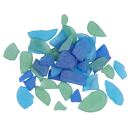 Pandahall 3 colori in vetro blu cobalto aqua e vetro smerigliato verde mare per artigianato artistico e decorazioni in vetro marino sfuso GLAA-PH0007-73-1