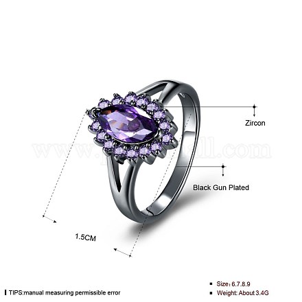 Elegante anillo de dedo de circonio cúbico de latón RJEW-BB27342-B-8-1
