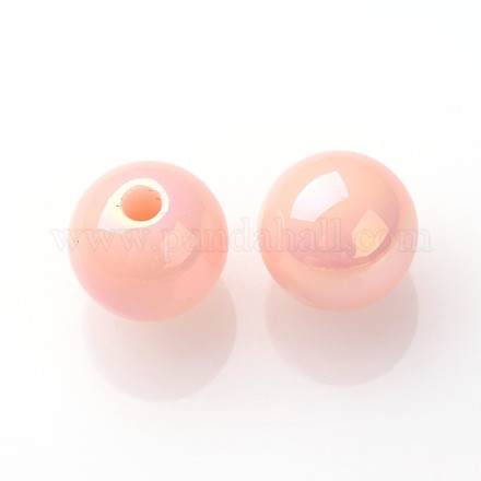 UV Plating Acrylic Round Beads PACR-F006-6mm-12-1