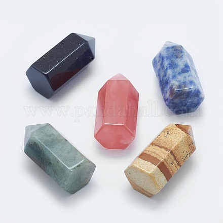 Cuentas puntiagudas de piedra mixta natural y sintética G-G760-K-1