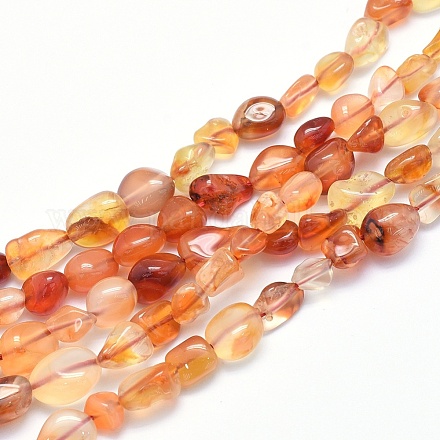 Chapelets de perles en cornaline naturelle G-G765-52-1