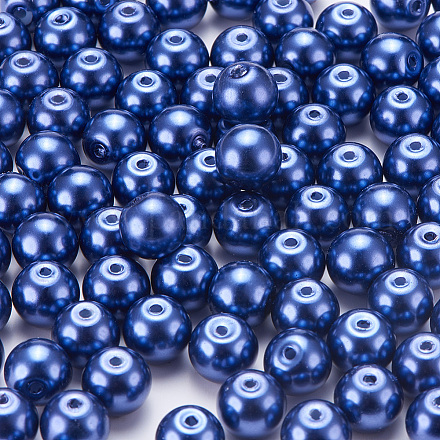 Umweltfreundliche runde Perlen aus gefärbtem Glasperlen HY-BC0001-8mm-RB069-1