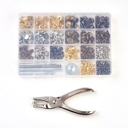 Boutons de bijoux en métal attache installer des ensembles d'outils BUTT-L021-01-1