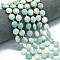 Natural Flower Amazonite Beads Strands, Faceted Hexagonal Cut, Flat Round, with Seed Beads, 10~10.5x6mm, Hole: 1mm, about 31~32pcs/strand, 15.35''~15.55''(39~39.5cm)